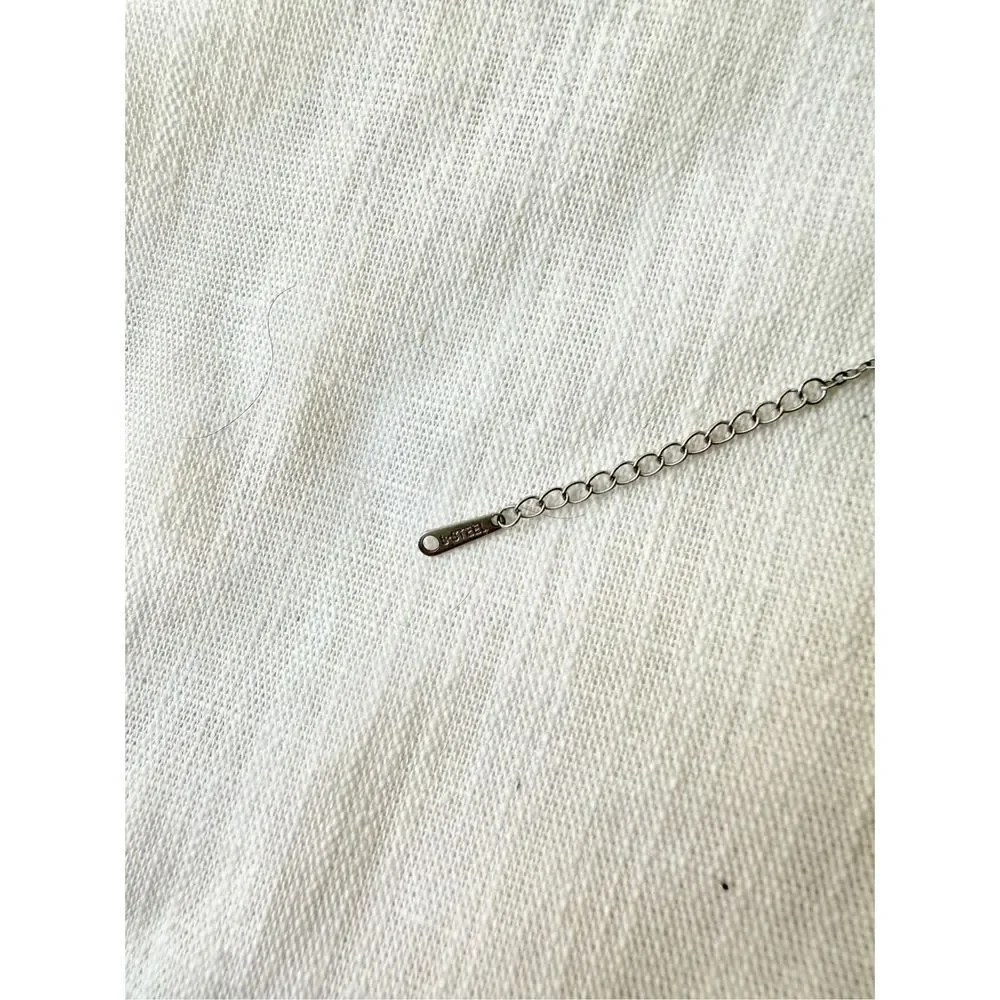 Cubic Zirconia dainty chain bracelet stainless steel
